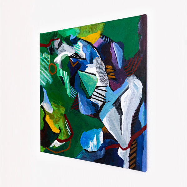 Abstract Expressionist Painting – Original Wall Art – Oil & Acrylic on Canvas – Vis Viridis (20"x20")