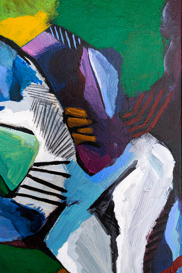 Abstract Expressionist Painting – Original Wall Art – Oil & Acrylic on Canvas – Vis Viridis (20"x20")