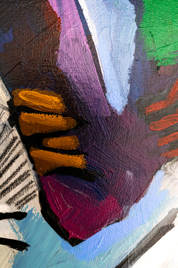 Abstract Expressionist Painting – Original Wall Art – Oil & Acrylic on Canvas – Vis Viridis (20"x20")