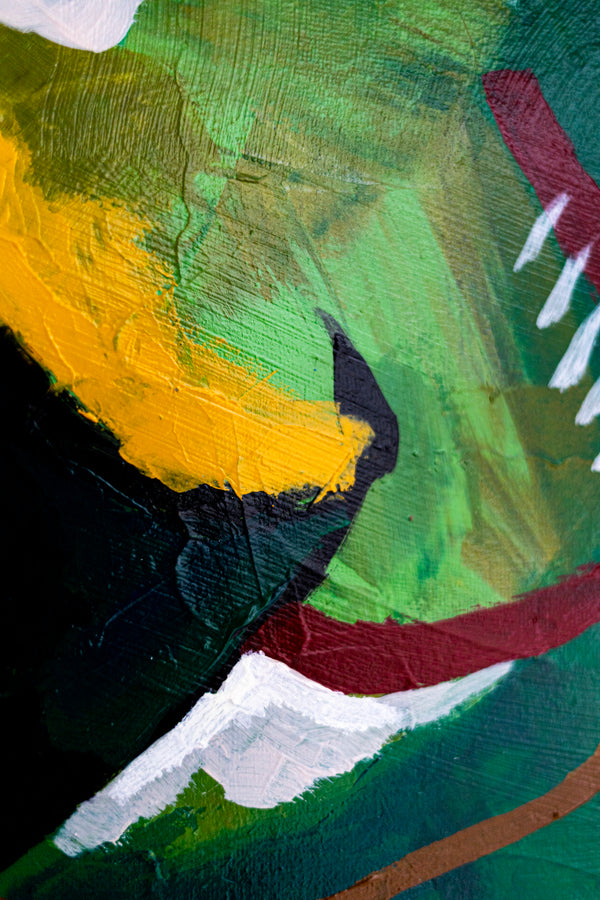 Abstract Expressionist Painting – Original Wall Art – Oil & Acrylic on Canvas – Vis Viridis (20"x20")