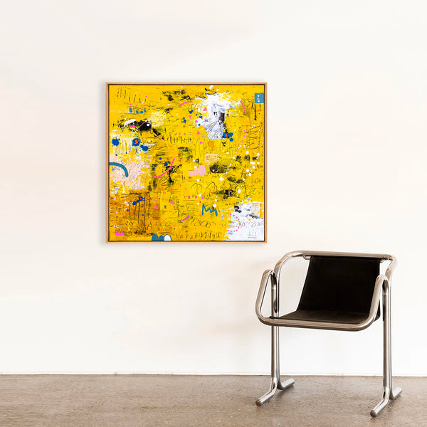 Abstract Painting - Original Wall Art – Large Oil & Acrylic on Canvas – Mixed Media Modern Wall Art – Vita (24"x24" | 60x60cm)