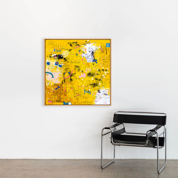 Abstract Painting - Original Wall Art – Large Oil & Acrylic on Canvas – Mixed Media Modern Wall Art – Vita (24"x24" | 60x60cm)