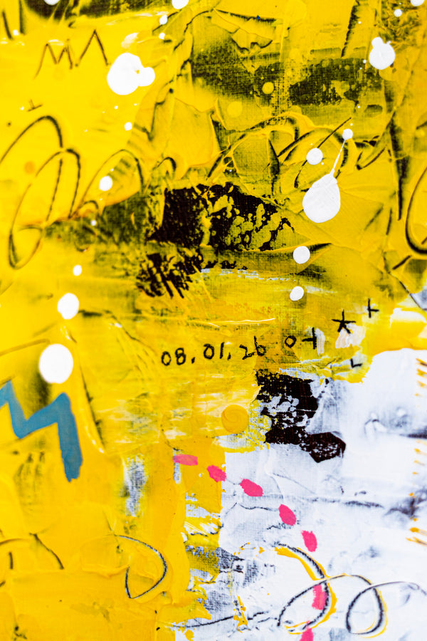 Abstract Painting - Original Wall Art – Large Oil & Acrylic on Canvas – Mixed Media Modern Wall Art – Vita (24"x24" | 60x60cm)