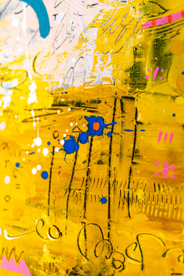 Abstract Painting - Original Wall Art – Large Oil & Acrylic on Canvas – Mixed Media Modern Wall Art – Vita (24"x24" | 60x60cm)