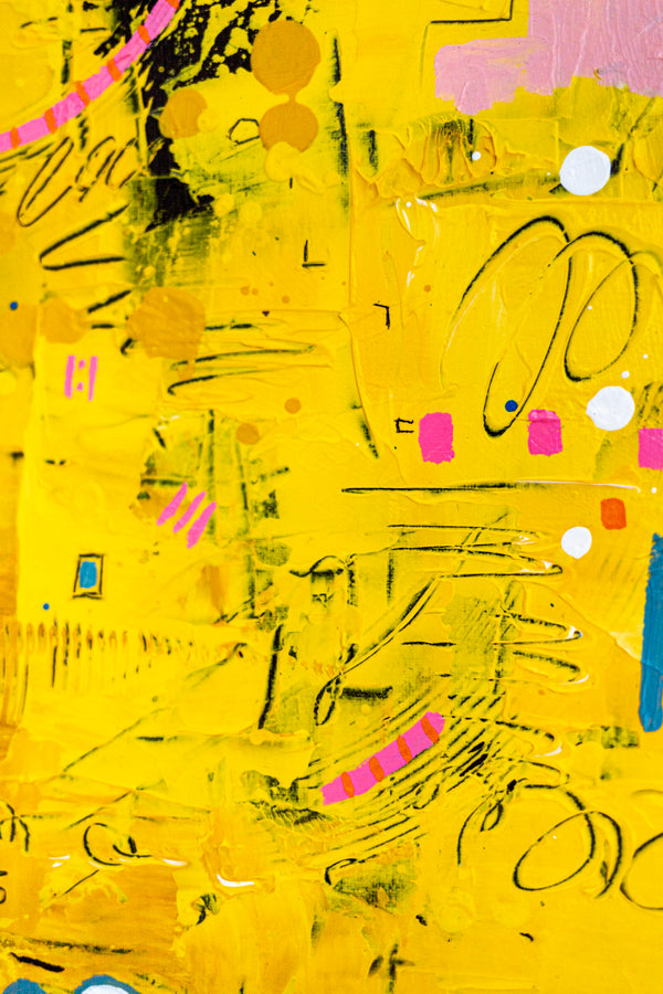 Abstract Painting - Original Wall Art – Large Oil & Acrylic on Canvas – Mixed Media Modern Wall Art – Vita (24"x24" | 60x60cm)