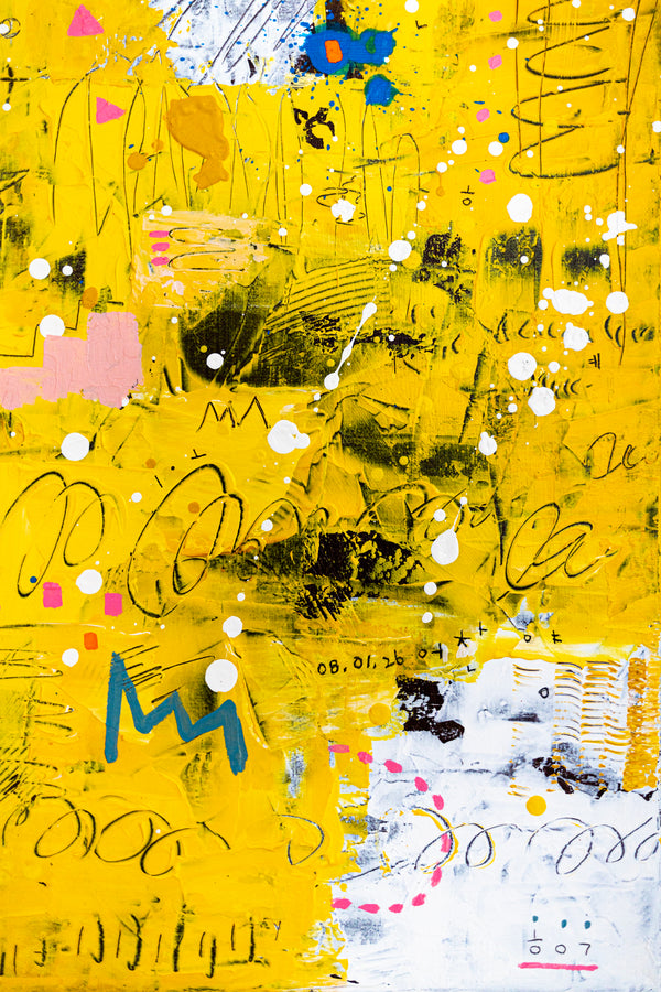 Abstract Painting - Original Wall Art – Large Oil & Acrylic on Canvas – Mixed Media Modern Wall Art – Vita (24"x24" | 60x60cm)