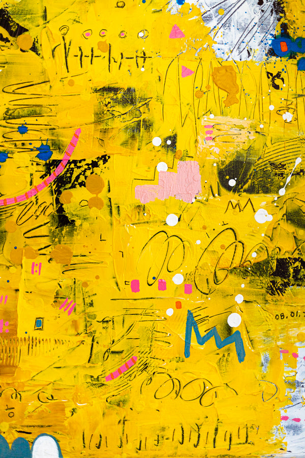 Abstract Painting - Original Wall Art – Large Oil & Acrylic on Canvas – Mixed Media Modern Wall Art – Vita (24"x24" | 60x60cm)