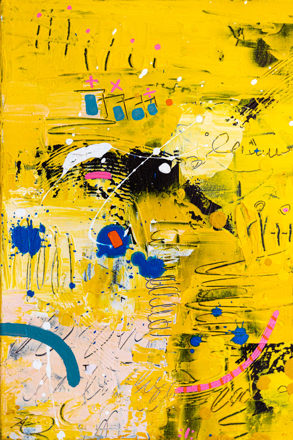 Abstract Painting - Original Wall Art – Large Oil & Acrylic on Canvas – Mixed Media Modern Wall Art – Vita (24"x24" | 60x60cm)