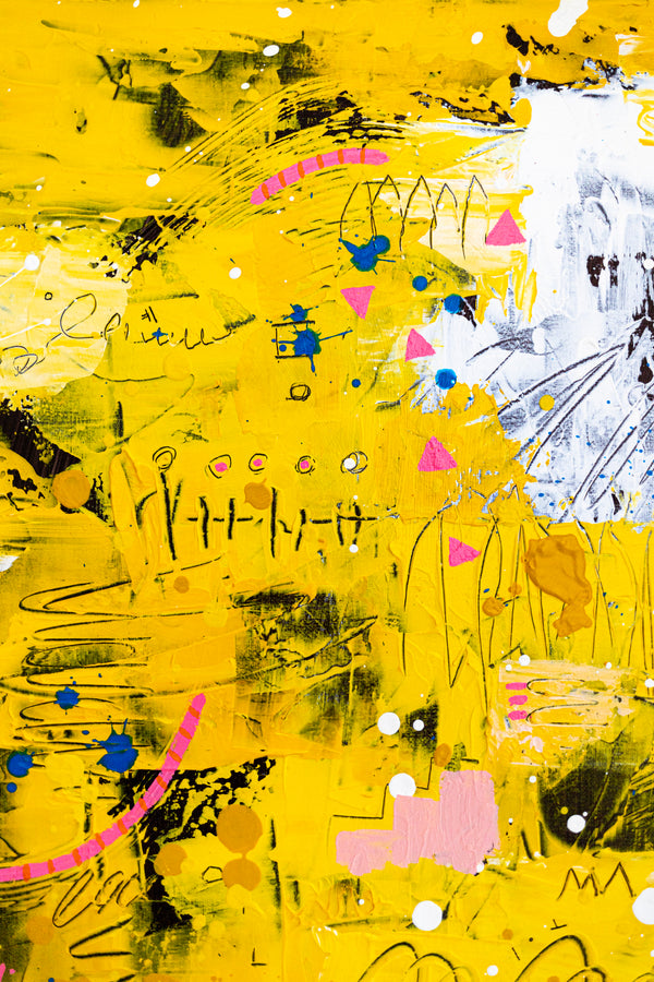 Abstract Painting - Original Wall Art – Large Oil & Acrylic on Canvas – Mixed Media Modern Wall Art – Vita (24"x24" | 60x60cm)