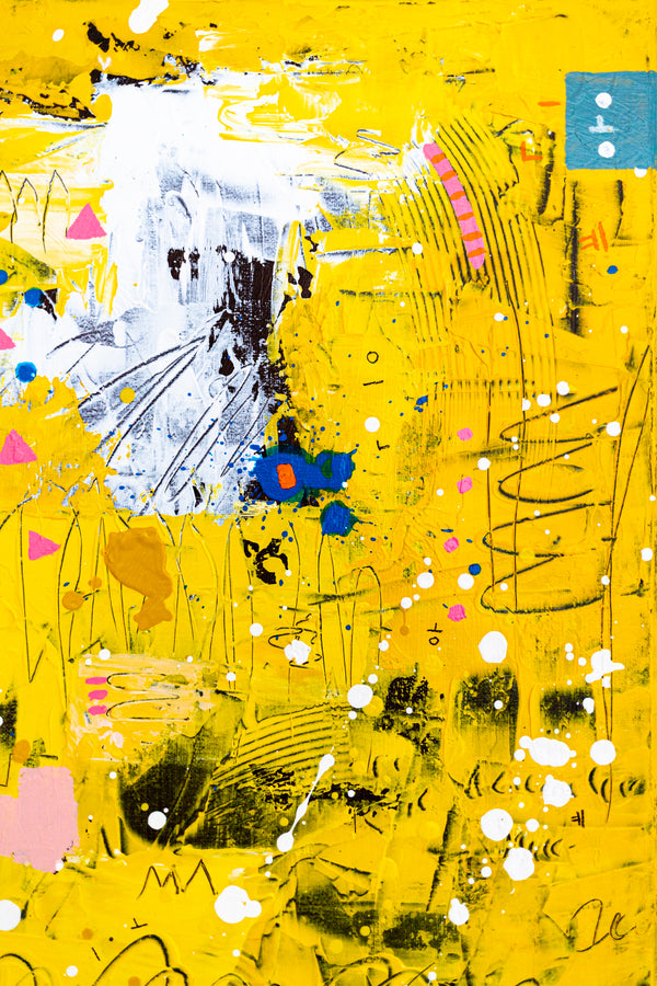 Abstract Painting - Original Wall Art – Large Oil & Acrylic on Canvas – Mixed Media Modern Wall Art – Vita (24"x24" | 60x60cm)