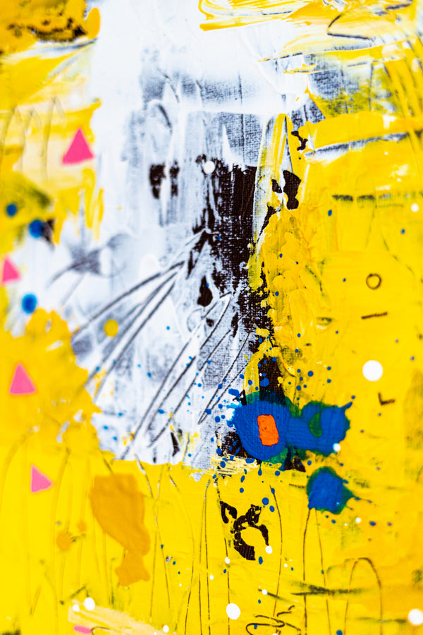 Abstract Painting - Original Wall Art – Large Oil & Acrylic on Canvas – Mixed Media Modern Wall Art – Vita (24"x24" | 60x60cm)