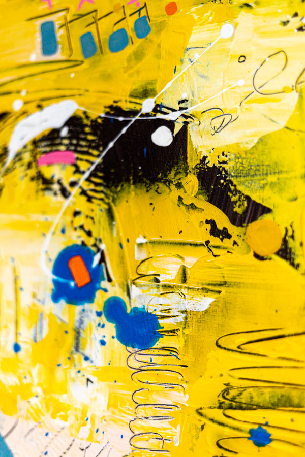 Abstract Painting - Original Wall Art – Large Oil & Acrylic on Canvas – Mixed Media Modern Wall Art – Vita (24"x24" | 60x60cm)