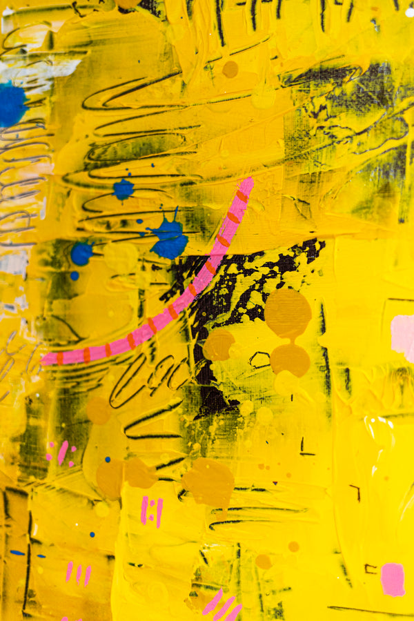 Abstract Painting - Original Wall Art – Large Oil & Acrylic on Canvas – Mixed Media Modern Wall Art – Vita (24"x24" | 60x60cm)