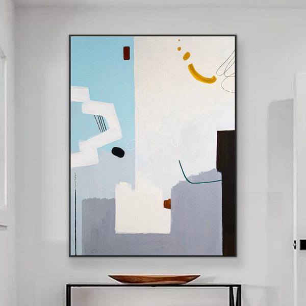 Captivating Geometric Original Abstract Painting in Acrylic, Unveiling a Contemporary Modern Canvas Wall Art | Volo