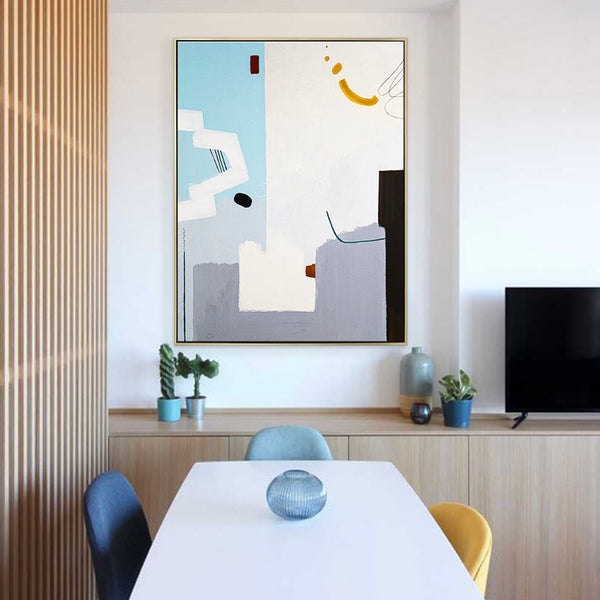 Captivating Geometric Original Abstract Painting in Acrylic, Unveiling a Contemporary Modern Canvas Wall Art | Volo