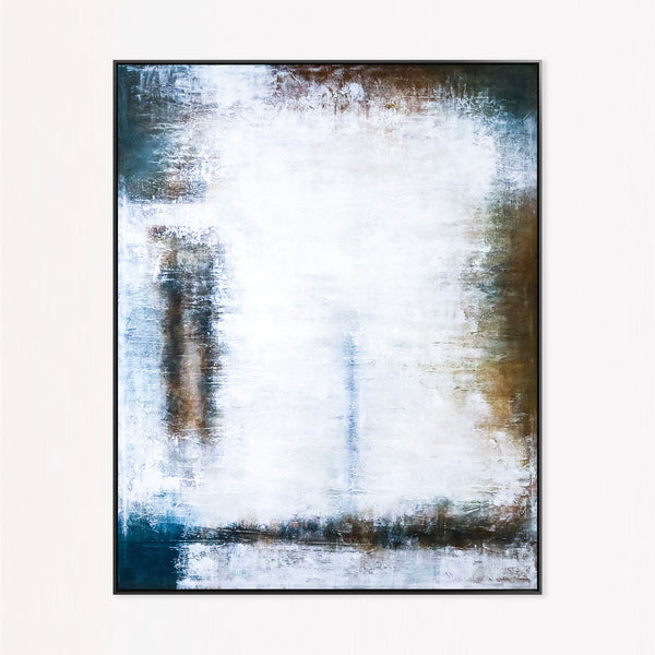 Abstract Painting – Original Wall Art – Large Oil & Acrylic Painting on Canvas – Modern Minimalist Contemporary Canvas Art – “Waiting”