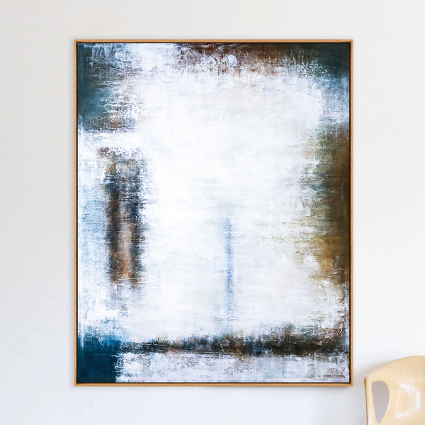 Abstract Painting – Original Wall Art – Large Oil & Acrylic Painting on Canvas – Modern Minimalist Contemporary Canvas Art – “Waiting”