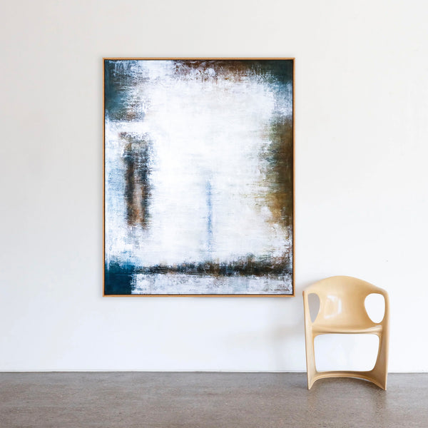 Abstract Painting – Original Wall Art – Large Oil & Acrylic Painting on Canvas – Modern Minimalist Contemporary Canvas Art – “Waiting”