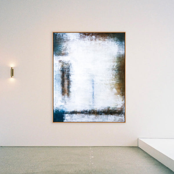Abstract Painting – Original Wall Art – Large Oil & Acrylic Painting on Canvas – Modern Minimalist Contemporary Canvas Art – “Waiting”