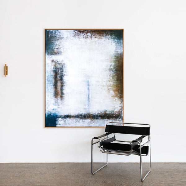 Abstract Painting – Original Wall Art – Large Oil & Acrylic Painting on Canvas – Modern Minimalist Contemporary Canvas Art – “Waiting”