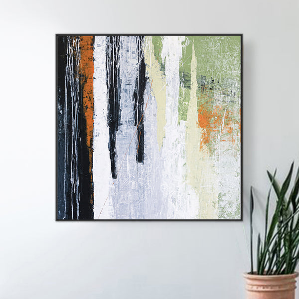 Abstract Original Painting in Natural Color Palette, Modern &Classic Expressionism Canvas Wall Art | Werk (36"x36")