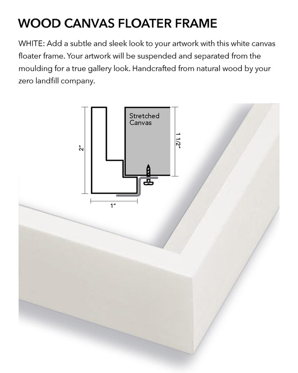 Wood - White Canvas Floater Frame