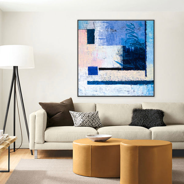 Original Abstract Acrylic Painting in Pastel Tones, Large Modern Canvas Wall Art Evoking Warmth & Serenity | Window