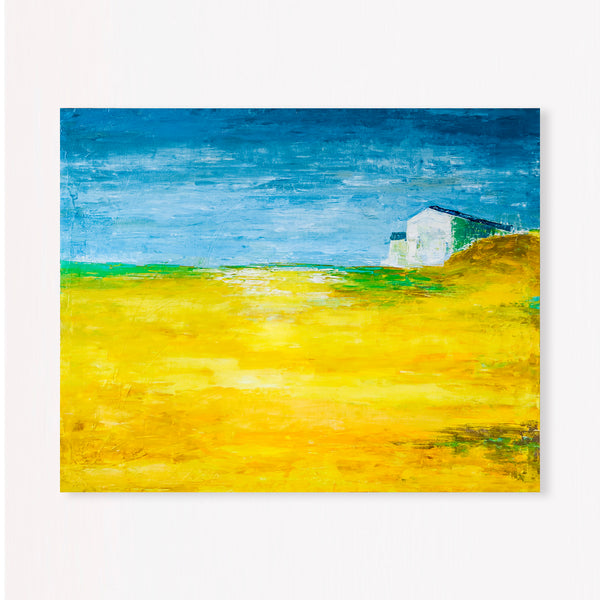 Abstract Painting – Original Wall Art – Large Oil & Acrylic Painting on Canvas – Modern Minimalist Contemporary Canvas Art – “Yellow Field”