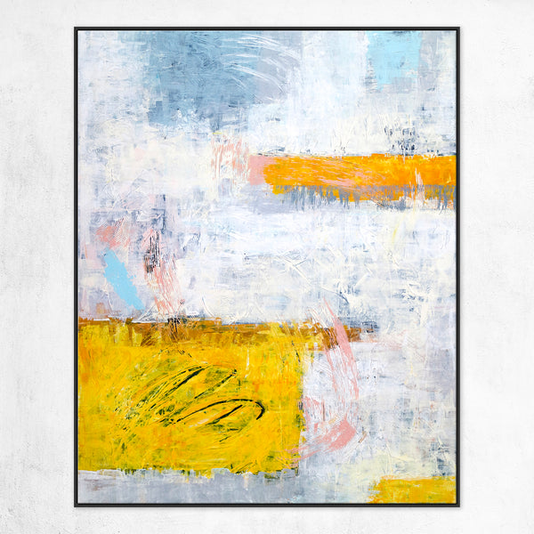 Colorful Abstract Original Acrylic Painting, Modern Canvas Wall Art, Expression of Light & Color | Yellow echo