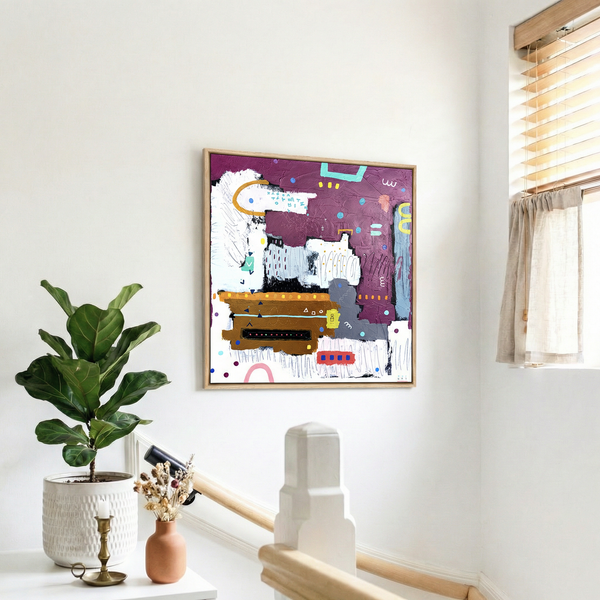 Abstract Painting – Original Wall Art – Oil & Acrylic on Canvas – Modern Art – Carmen Puncti (24"x24" | 60x60cm)