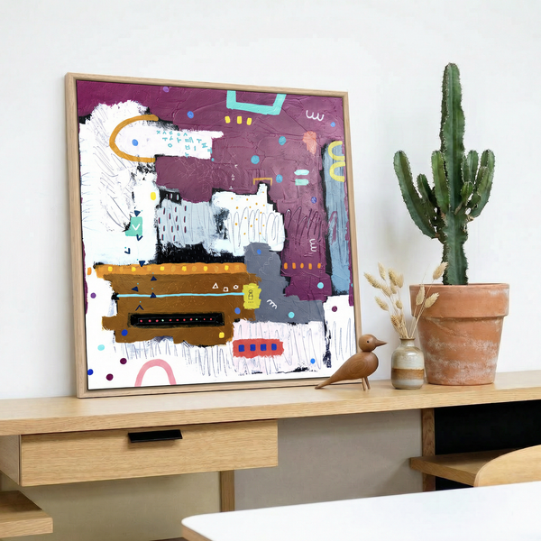 Abstract Painting – Original Wall Art – Oil & Acrylic on Canvas – Modern Art – Carmen Puncti (24"x24" | 60x60cm)