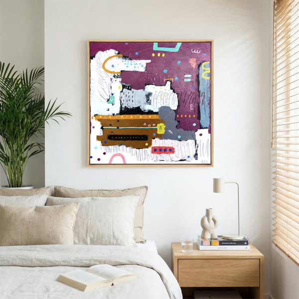 Abstract Painting – Original Wall Art – Oil & Acrylic on Canvas – Modern Art – Carmen Puncti (24"x24" | 60x60cm)