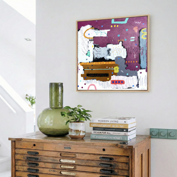 Abstract Painting – Original Wall Art – Oil & Acrylic on Canvas – Modern Art – Carmen Puncti (24"x24" | 60x60cm)