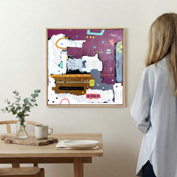 Abstract Painting – Original Wall Art – Oil & Acrylic on Canvas – Modern Art – Carmen Puncti (24"x24" | 60x60cm)