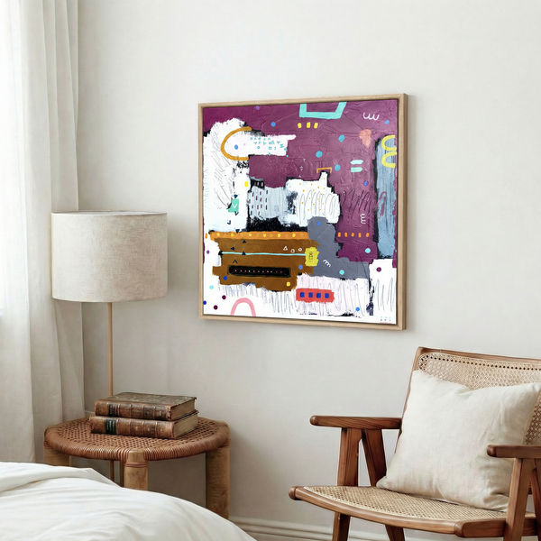 Abstract Painting – Original Wall Art – Oil & Acrylic on Canvas – Modern Art – Carmen Puncti (24"x24" | 60x60cm)