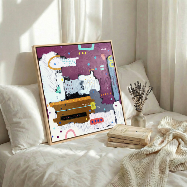 Abstract Painting – Original Wall Art – Oil & Acrylic on Canvas – Modern Art – Carmen Puncti (24"x24" | 60x60cm)