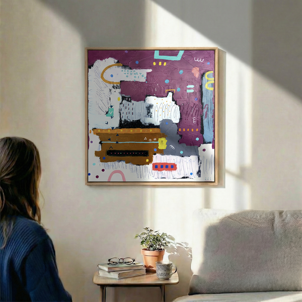 Abstract Painting – Original Wall Art – Oil & Acrylic on Canvas – Modern Art – Carmen Puncti (24"x24" | 60x60cm)