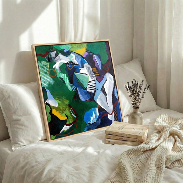 Abstract Expressionist Painting – Original Wall Art – Oil & Acrylic on Canvas – Vis Viridis (20"x20")