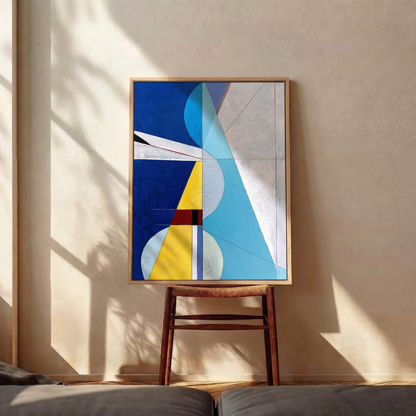 Abstract Geometric Painting – Original Wall Art – Oil & Acrylic on Canvas – Axis Lucis (24"x32" | 60x80cm)