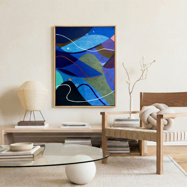 Abstract Painting – Original Wall Art – Oil & Acrylic on Canvas – Modern – Noctis Tacitae (24"x32")