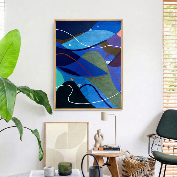 Abstract Painting – Original Wall Art – Oil & Acrylic on Canvas – Modern – Noctis Tacitae (24"x32")