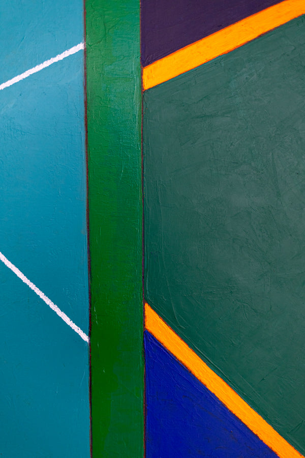 Sage Green Minimalist Abstract Wall Art — Original Oil Painting, Textured Canvas — "Grun Stille" (16"x20" | 41x51cm)