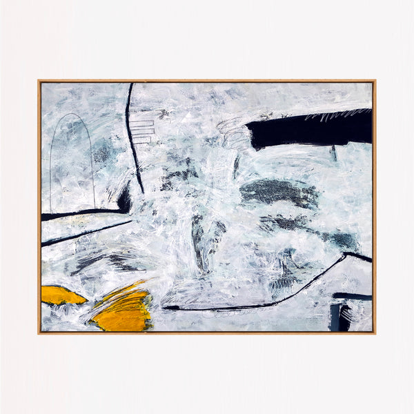 Large Neutral Minimalist Abstract Wall Art — Original Oil Painting, Textured Canvas — "Independent variable (Horizontal Ver.)"