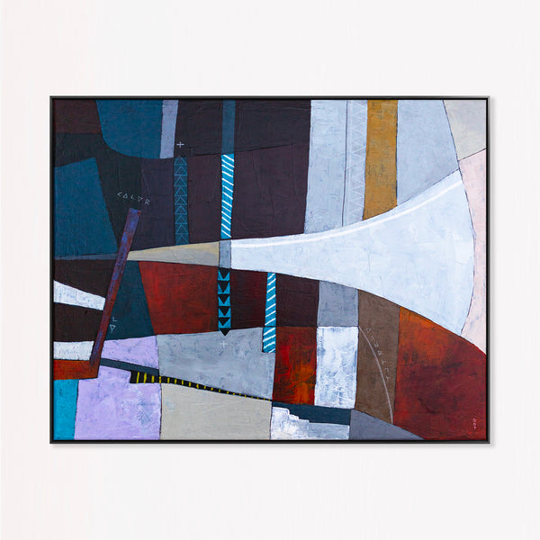 Moody Teal Abstract Wall Art — Original Acrylic Painting, Textured Canvas, Oversized Statement — "Locus Ille"