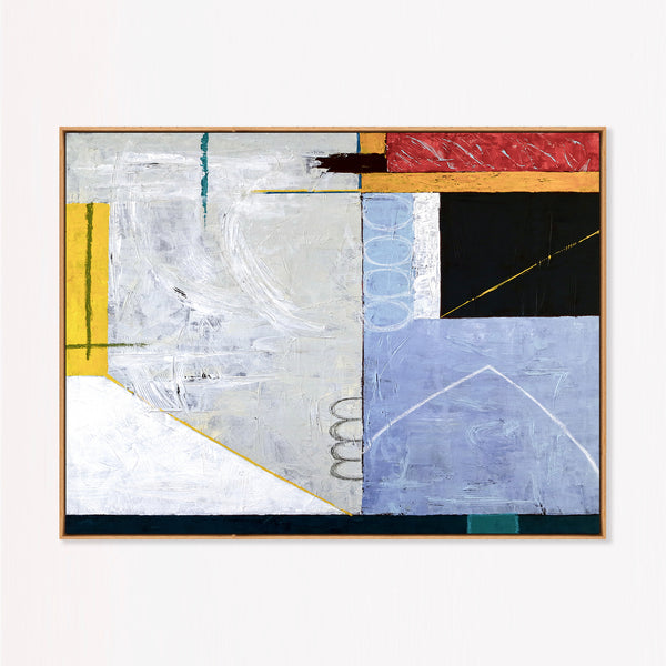 Bold Grey Abstract Wall Art — Modern Original Oil Painting, Textured Canvas — "Shade (Horizontal Ver.)"