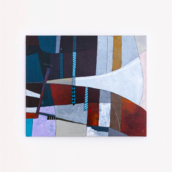 Moody Teal Abstract Wall Art — Original Acrylic Painting, Textured Canvas, Oversized Statement — "Locus Ille"
