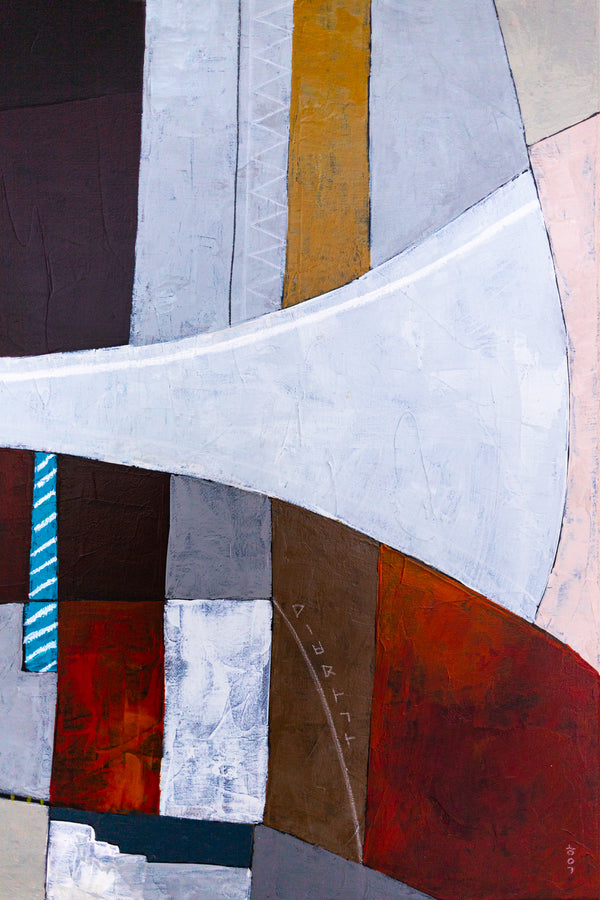 Moody Teal Abstract Wall Art — Original Acrylic Painting, Textured Canvas, Oversized Statement — "Locus Ille"