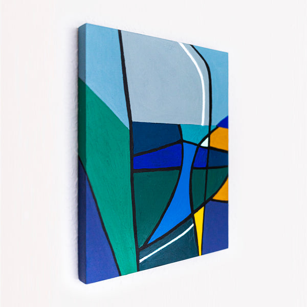 Moody Neutral Abstract Wall Art — Modern Original Oil Painting, Textured Canvas Statement — "Sectio Loci I" (9"x12" | 23x30cm)