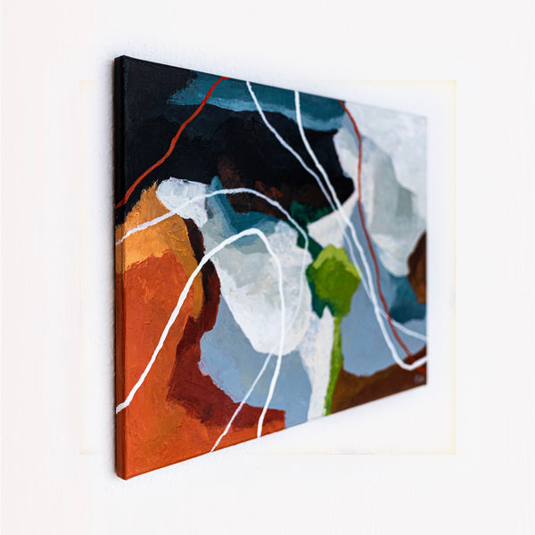 Earthy Neutral Abstract Wall Art — Modern Original Oil Painting, Textured Canvas — "Terra Intima" (20"x16" | 51x41cm)