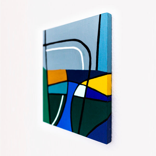 Moody Neutral Abstract Wall Art — Modern Original Oil Painting, Textured Canvas — "Sectio Loci II" (9"x12" | 23x30cm)